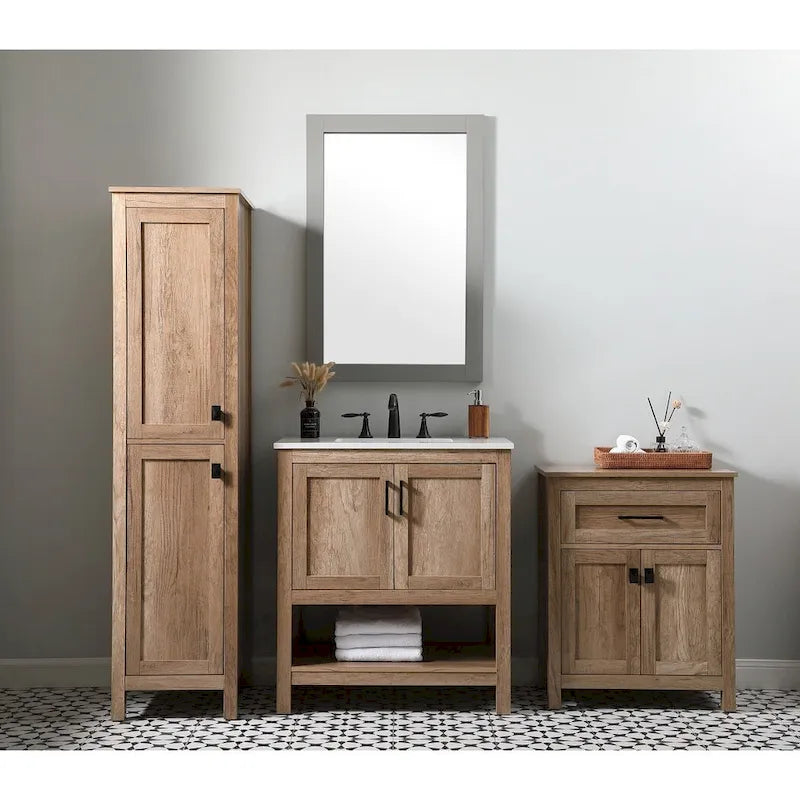 Indigo Home 16 Inch Bathroom Linen Storage Freestanding Cabinet