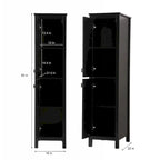 Indigo Home 16 Inch Bathroom Linen Storage Freestanding Cabinet
