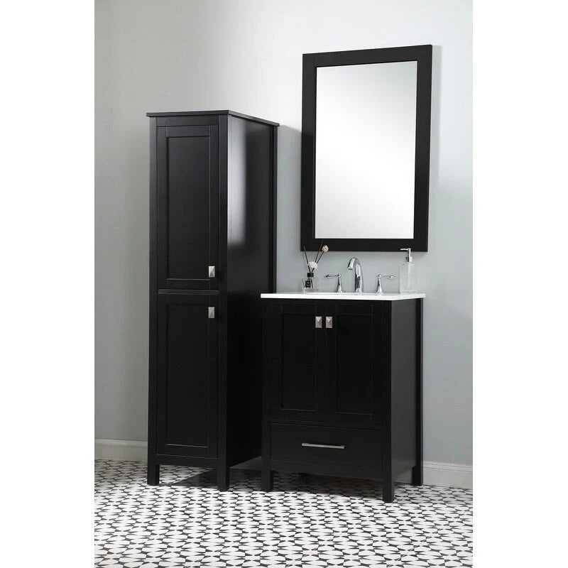 Indigo Home 16 Inch Bathroom Linen Storage Freestanding Cabinet