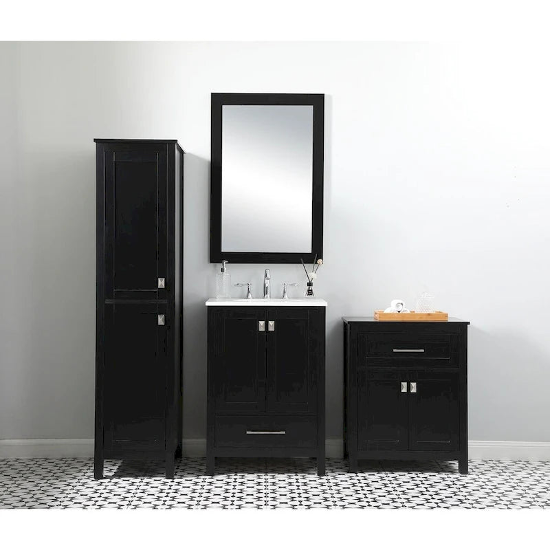 Indigo Home 16 Inch Bathroom Linen Storage Freestanding Cabinet