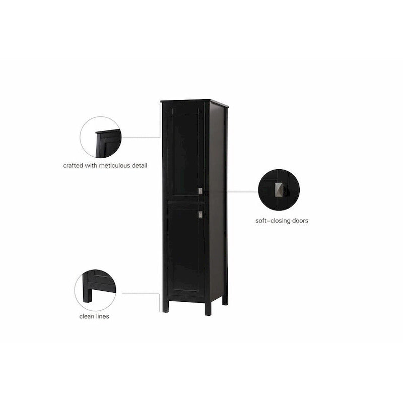 Indigo Home 16 Inch Bathroom Linen Storage Freestanding Cabinet