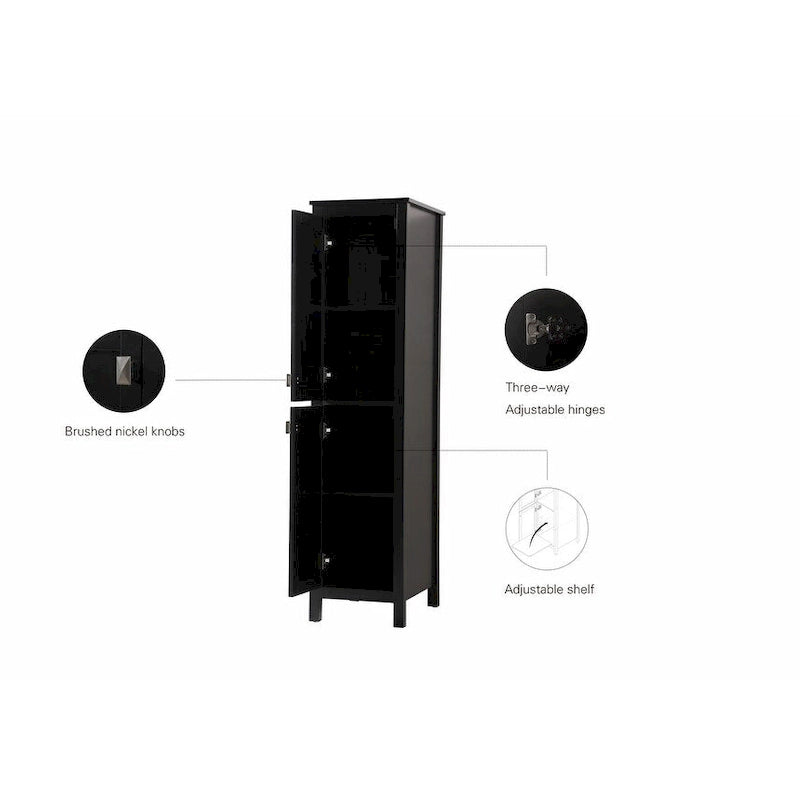 Indigo Home 16 Inch Bathroom Linen Storage Freestanding Cabinet