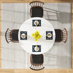 47 Inches Round Dining Table for 4 People Kitchen Tables Dinner Table with 2-Tier Storage Shelves