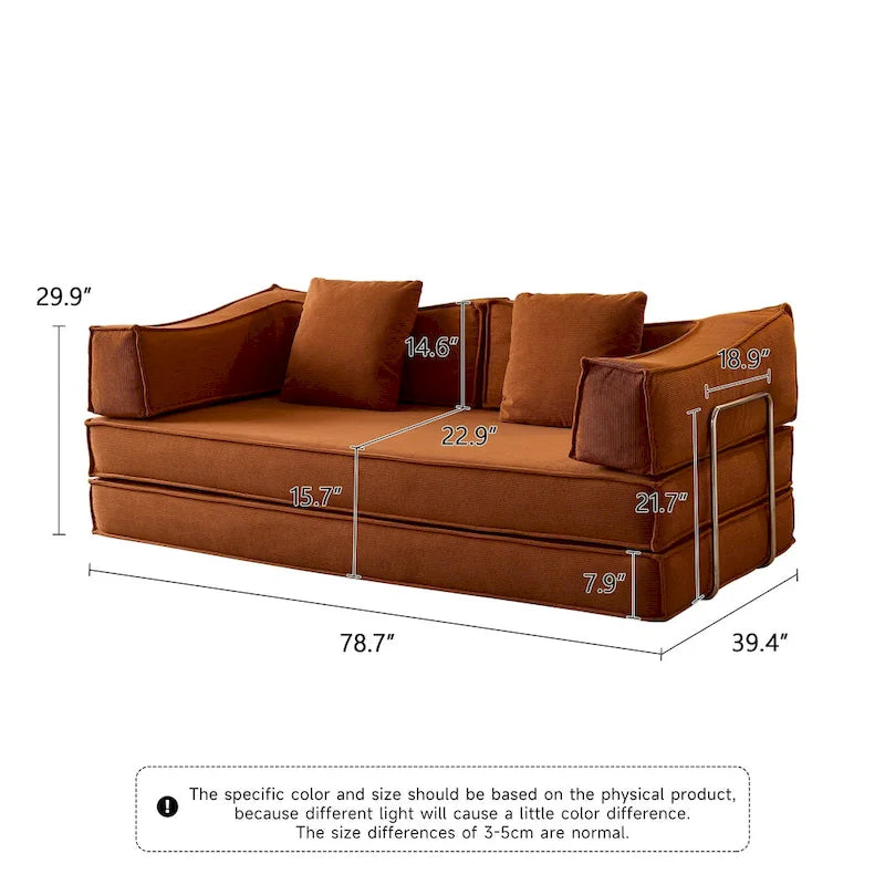 JASIWAY Modern Vintage Convertible Sleeper Sofa Bed