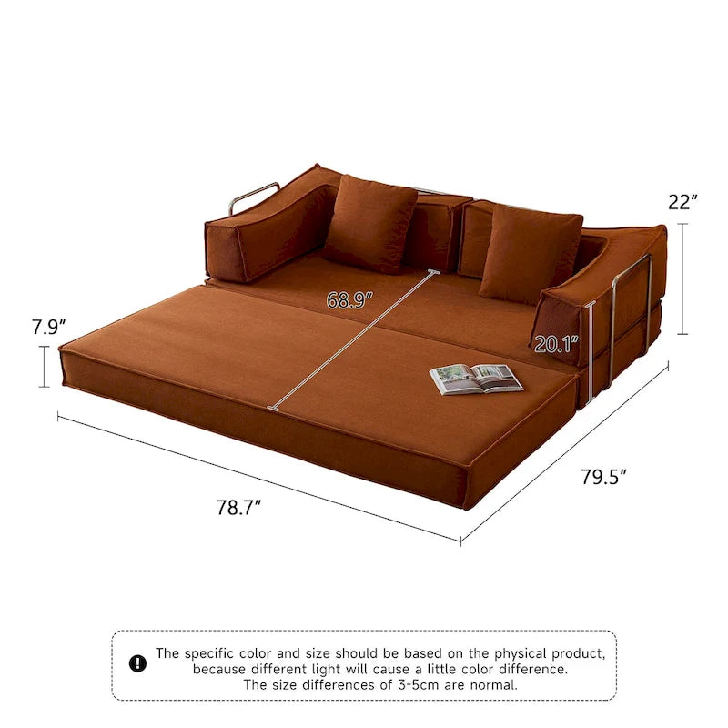 JASIWAY Modern Vintage Convertible Sleeper Sofa Bed