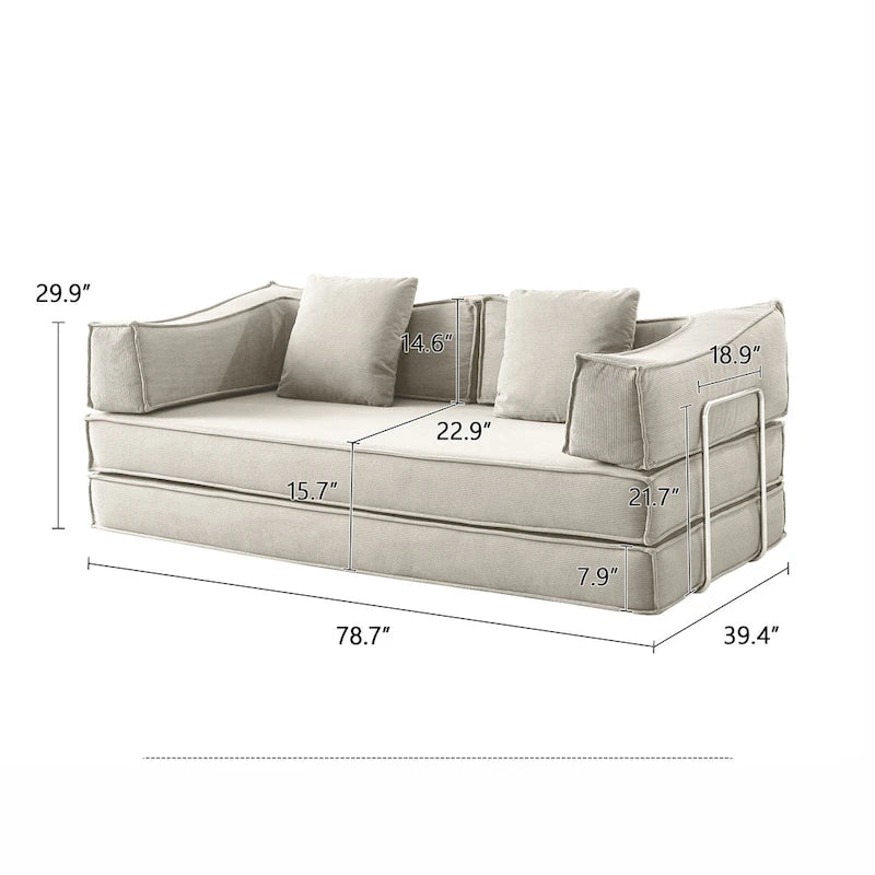 JASIWAY Modern Vintage Convertible Sleeper Sofa Bed