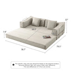 JASIWAY Modern Vintage Convertible Sleeper Sofa Bed