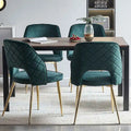 Velvet Dining Chairs with Metal Legs and Hollow Back Upholstered Dining Chairs Set of 4