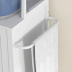 HOMCOM Baker's Rack with Power Outlet and LED Lights, Coffee Bar with Storage Shelves, Industrial Microwave Stand