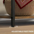 HOMCOM Baker's Rack with Power Outlet and LED Lights, Coffee Bar with Storage Shelves, Industrial Microwave Stand