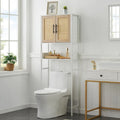 Over The Toilet Storage Cabinet with Rattan Door