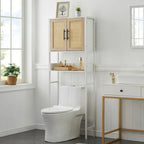 Over The Toilet Storage Cabinet with Rattan Door