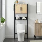 Over The Toilet Storage Cabinet with Rattan Door