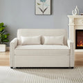 Modern Linen Convertible Sleeper Sofa Couch with 2 Lumbar Pillows