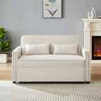 Modern Linen Convertible Sleeper Sofa Couch with 2 Lumbar Pillows