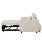 Modern Linen Convertible Sleeper Sofa Couch with 2 Lumbar Pillows