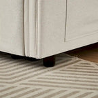 Modern Linen Convertible Sleeper Sofa Couch with 2 Lumbar Pillows