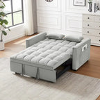 Modern Velvet Loveseat Futon Sofa Couch Pullout Bed,Small Love Seat