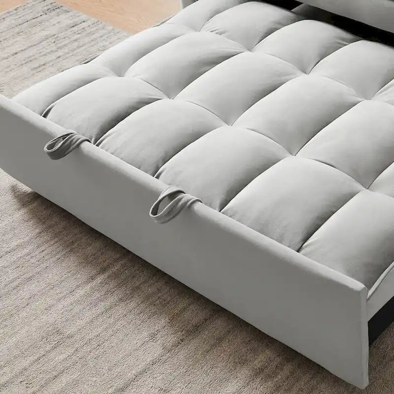 Modern Velvet Loveseat Futon Sofa Couch Pullout Bed,Small Love Seat