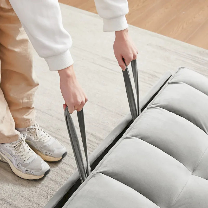 Modern Velvet Loveseat Futon Sofa Couch Pullout Bed,Small Love Seat