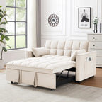 Modern Velvet Loveseat Futon Sofa Couch Pullout Bed,Small Love Seat