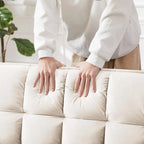 Modern Velvet Loveseat Futon Sofa Couch Pullout Bed,Small Love Seat