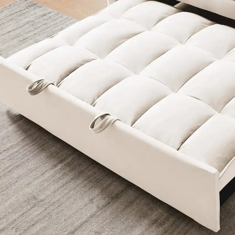 Modern Velvet Loveseat Futon Sofa Couch Pullout Bed,Small Love Seat