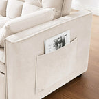 Modern Velvet Loveseat Futon Sofa Couch Pullout Bed,Small Love Seat