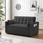 Modern Velvet Loveseat Futon Sofa Couch Pullout Bed,Small Love Seat