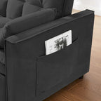 Modern Velvet Loveseat Futon Sofa Couch Pullout Bed,Small Love Seat