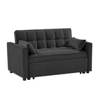 Modern Velvet Loveseat Futon Sofa Couch Pullout Bed,Small Love Seat