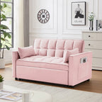 Modern Velvet Loveseat Futon Sofa Couch Pullout Bed,Small Love Seat