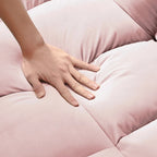 Modern Velvet Loveseat Futon Sofa Couch Pullout Bed,Small Love Seat