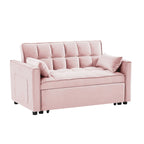 Modern Velvet Loveseat Futon Sofa Couch Pullout Bed,Small Love Seat