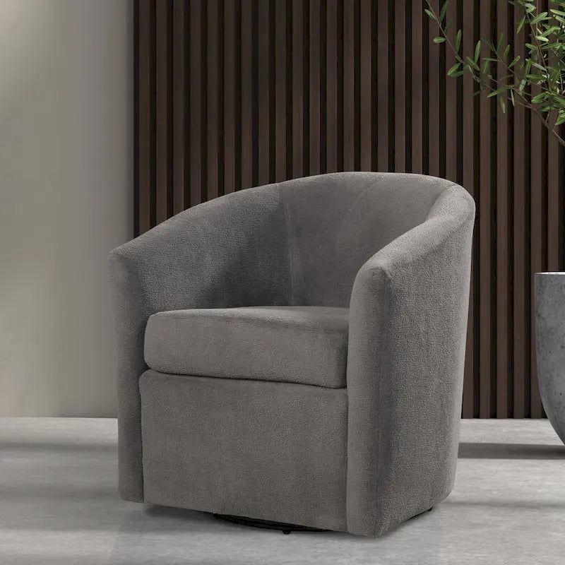 Odessa Barrel Style Swivel Accent chair in Performance Fabric