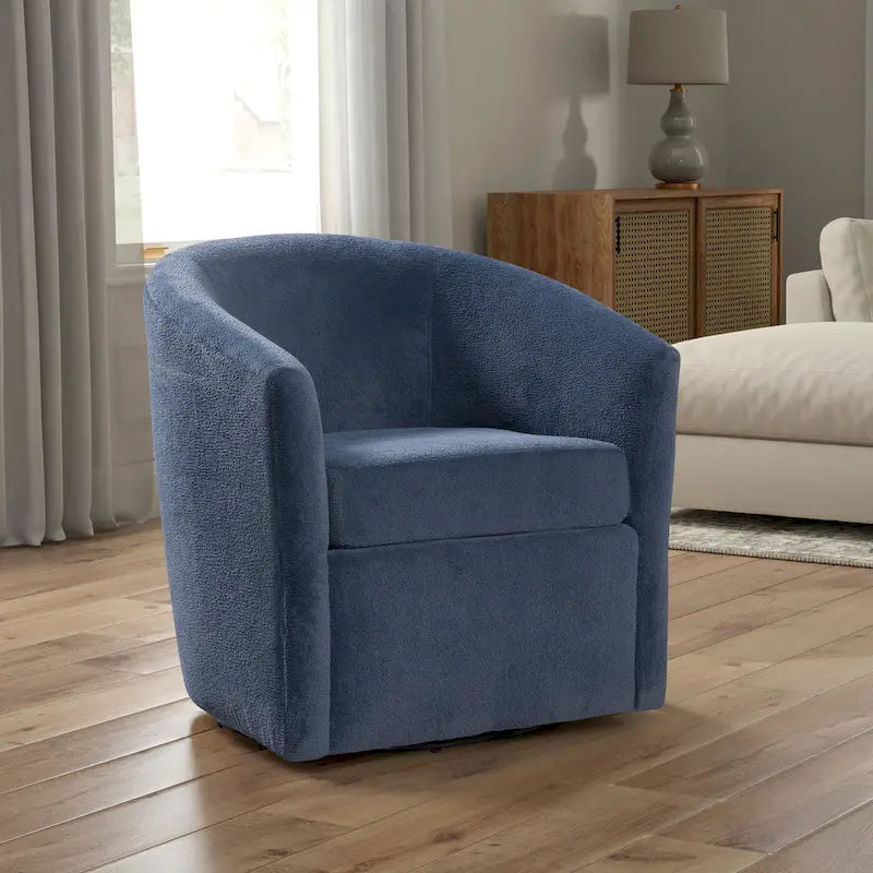 Odessa Barrel Style Swivel Accent chair in Performance Fabric