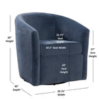 Odessa Barrel Style Swivel Accent chair in Performance Fabric