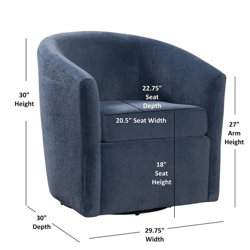 Odessa Barrel Style Swivel Accent chair in Performance Fabric