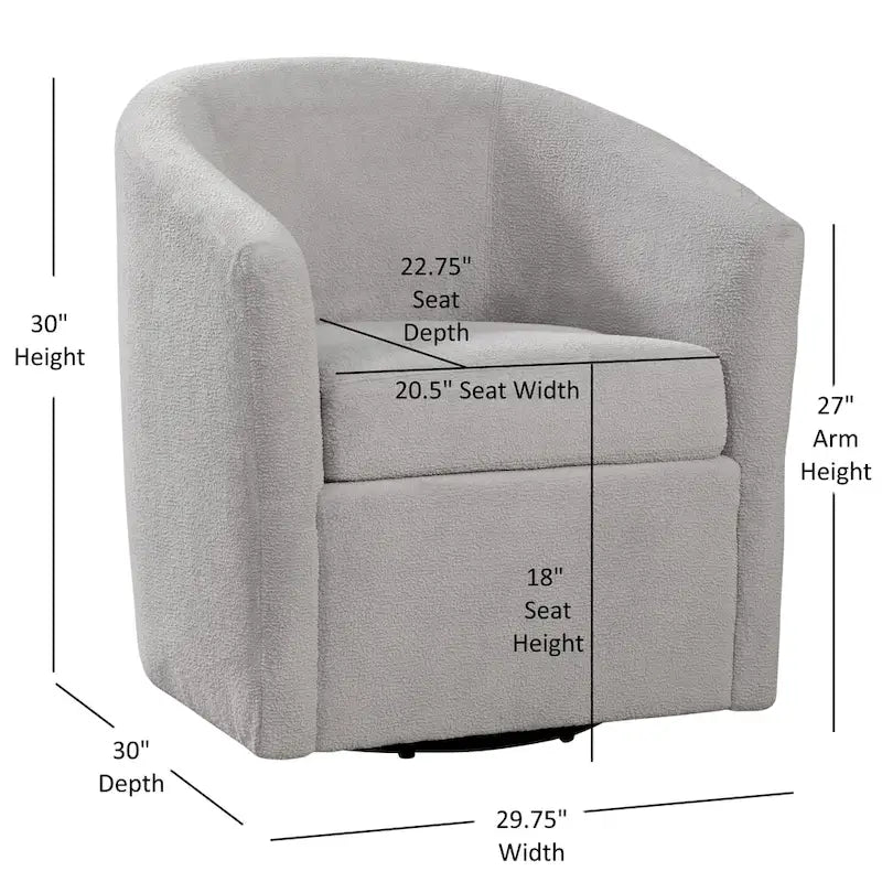 Odessa Barrel Style Swivel Accent chair in Performance Fabric