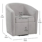 Odessa Barrel Style Swivel Accent chair in Performance Fabric