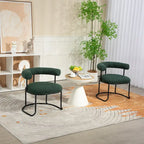 Mid-Century Modern Boucle Dining Chairs Set of 2