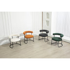 Mid-Century Modern Boucle Dining Chairs Set of 2