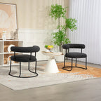 Mid-Century Modern Boucle Dining Chairs Set of 2