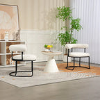 Mid-Century Modern Boucle Dining Chairs Set of 2