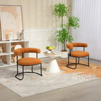 Mid-Century Modern Boucle Dining Chairs Set of 2