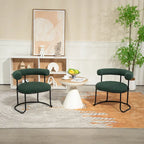 Mid-Century Modern Boucle Dining Chairs Set of 2