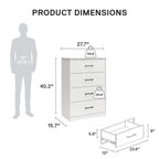 Ameriwood Home BrEZ Build Pearce Tall 5 Drawer Dresser