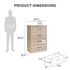 Ameriwood Home BrEZ Build Pearce Tall 5 Drawer Dresser