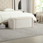 Corduroy Upholstered Storage Ottoman Bench with Safety Hinge for Living Room,Bedroom