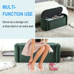 Corduroy Upholstered Storage Ottoman Bench with Safety Hinge for Living Room,Bedroom